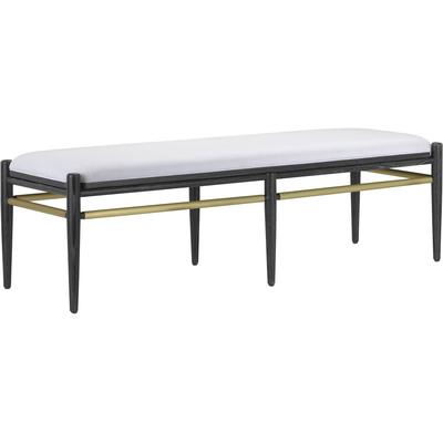 Currey & Co. - Visby Muslin Black Bench - 7000-0311