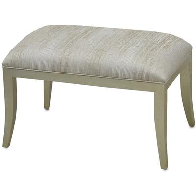 Currey & Co. - Garson Silver Linen Ottoman - 7000-0652