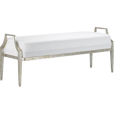 Currey & Co. - Torrey Muslin Silver Bench - 7000-1181