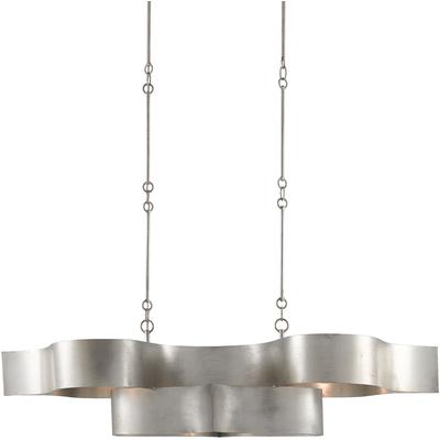 Currey & Co. - Grand Lotus Silver Oval Chandelier - 9000-0372