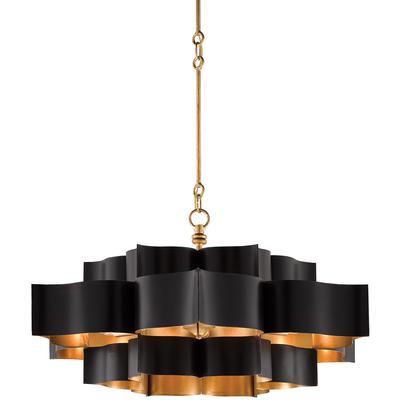 Currey & Co. - Grand Lotus Black Large Chandelier - 9000-0429