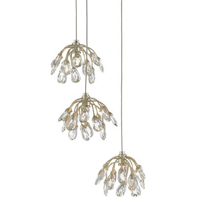 Currey & Co. - Crystal Bud 3-Light Multi-Drop Pendant - 9000-0668