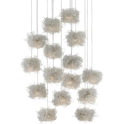 Currey & Co. - Birds Nest Round 15-Light Multi-Drop Pendant - 9000-0698