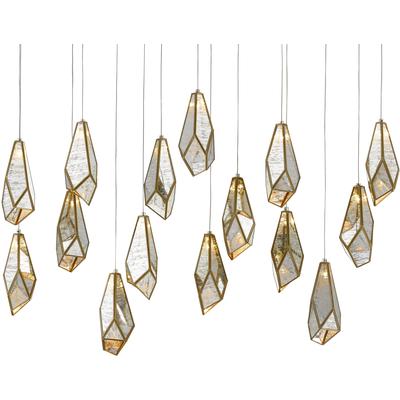 Currey & Co. - Glace Rectangular 15-Light Multi-Drop Pendant - 9000-0706