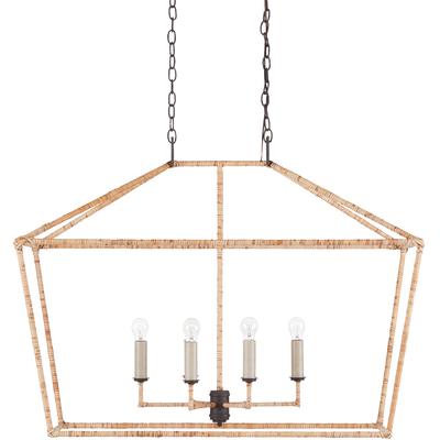 Currey & Co. - Denison Rattan Rectangular Lantern - 9000-0874