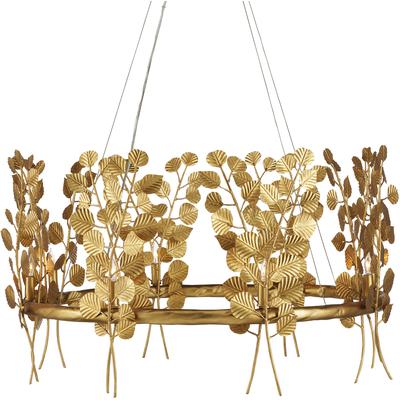 Currey & Co. - Golden Eucalyptus  Round Chandelier - 9000-0975