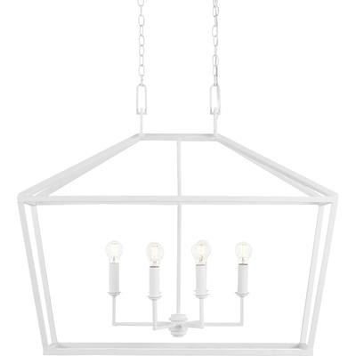 Currey & Co. - Denison White Rectangular Chandelier - 9000-0979