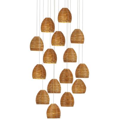 Currey & Co. - Beehive Round 15-Light Multi-Drop Pendant - 9000-1001