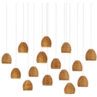 Currey & Co. - Beehive Rectangular 15-Light Multi-Drop Pendant - 9000-1002