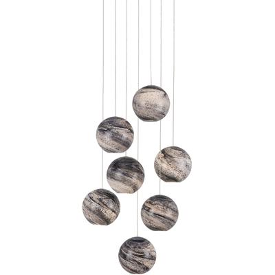 Currey & Co. - Palatino Round 7-Light Multi-Drop Pendant - 9000-1007