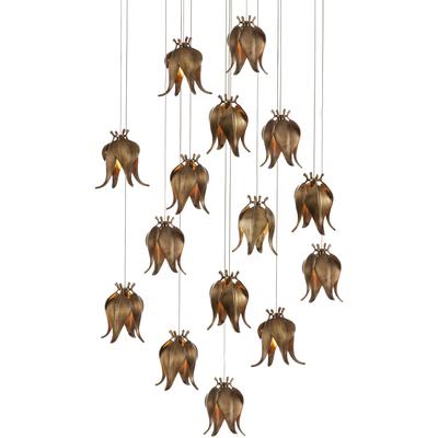 Currey & Co. - Iota Round 15-Light Multi-Drop Pendant - 9000-1022