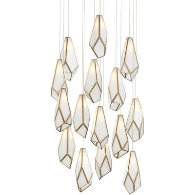 Currey & Co. - Glace White Round 15-Light Multi-Drop Pendant - 9000-1036