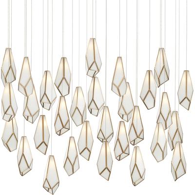 Currey & Co. - Glace White 30-Light Multi-Drop Pendant - 9000-1038