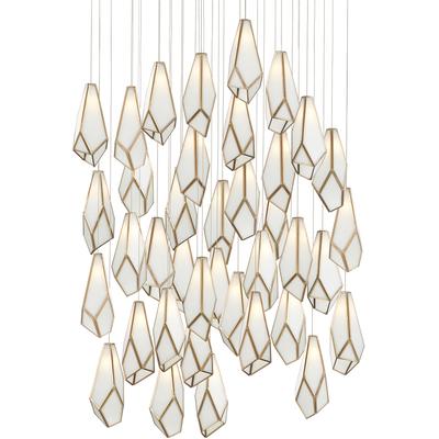 Currey & Co. - Glace White 36-Light Multi-Drop Pendant - 9000-1039