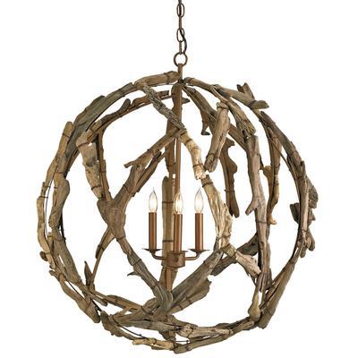 Currey & Co. - Driftwood Orb Chandelier - 9078