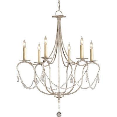 Currey & Co. - Crystal Lights Silver Small Chandelier - 9890