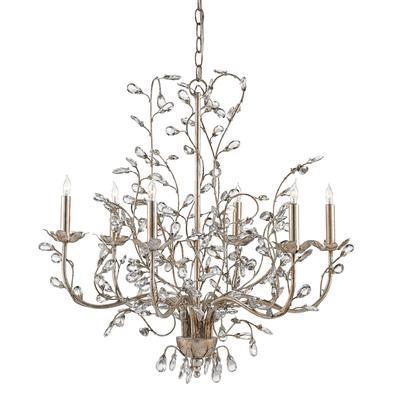 Currey & Co. - Crystal Bud Silver Medium Chandelier - 9973