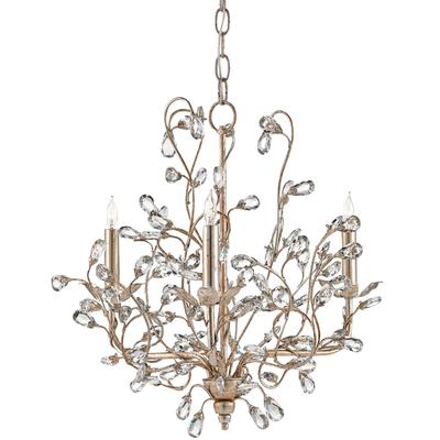 Currey & Co. - Crystal Bud Silver Small Chandelier - 9974