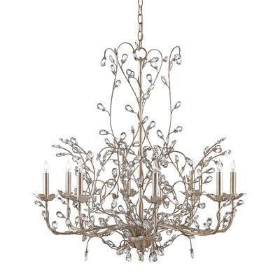 Currey & Co. - Crystal Bud Silver Large Chandelier - 9975