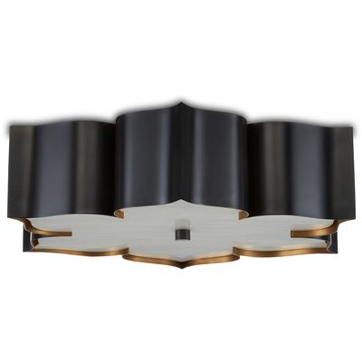 Currey & Co. - Grand Lotus Black Flush Mount - 9999-0060