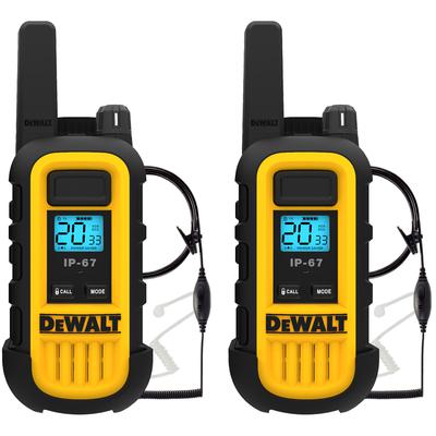 DeWalt - 250k Sq. Ft. 2-Way 1-Watt FRS Walkie Talkie 2-Pack – Yellow/Black - DXFRS300