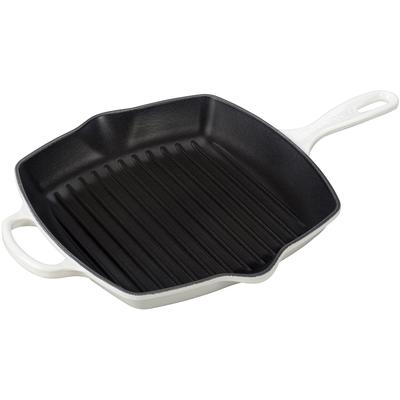 Le Creuset - 10-1/4" Signature Square Skillet Grill - White - 20183026010001