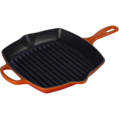 Le Creuset - 10-1/4" Signature Square Skillet Grill - Flame - 20183026090001