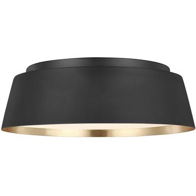 Generation Lighting Designers - Asher Medium Flush Mount - Midnight Black - EF1003MBK