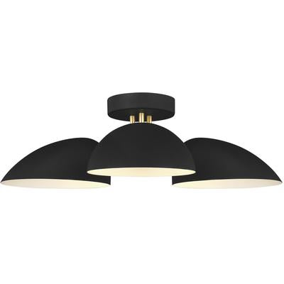 Generation Lighting Designers - Jane Semi-Flush Mount - Midnight Black - EF1023MBK