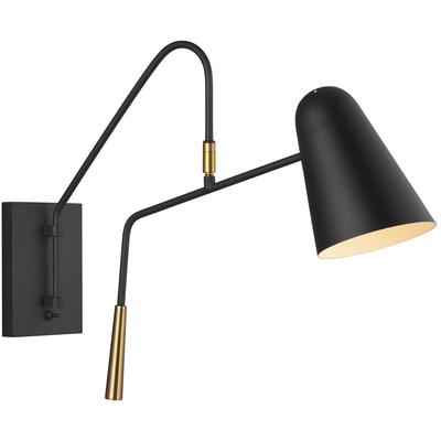 Generation Lighting Designers - Simon Task Sconce - Midnight Black - EW1041MBK