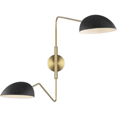 Generation Lighting Designers - Jane Double Task Sconce - Midnight Black - EW1072MBK