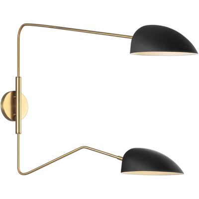 Generation Lighting Designers - Jane Double Task Sconce - Midnight Black - EW1072MBK