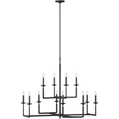 Generation Lighting - Ansley 12-Light Chandelier - Aged Iron - F3290/12AI