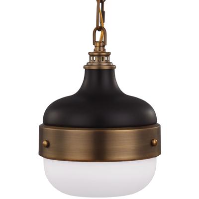 Generation Lighting - Cadence 1-Light Pendant - Dark Antique Brass/Matte Black - P1282DAB/MB