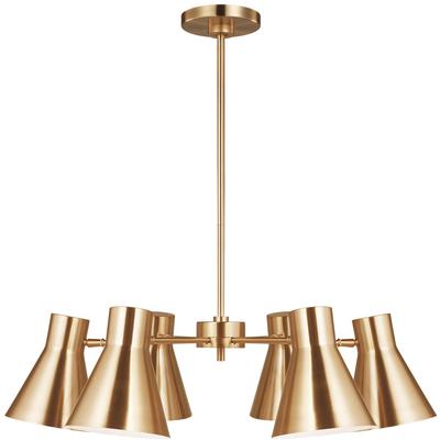 Generation Lighting - Chet Six-Light Chandelier - Satin Brass - 3000506-848