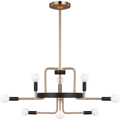 Generation Lighting - Royce Nine-Light Chandelier - Satin Brass - 3000909-848