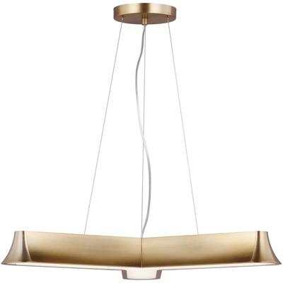 Generation Lighting - Vaughn Three-Light Chandelier - Satin Brass - 3001303-848