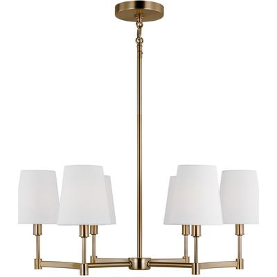 Generation Lighting - Chatfield Six-Light Chandelier - Satin Brass - 3001806-848