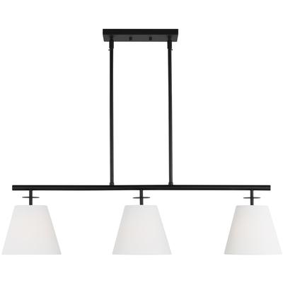 Generation Lighting - Crestgrove Three-Light Linear Chandelier - Midnight Black - 3002003-112