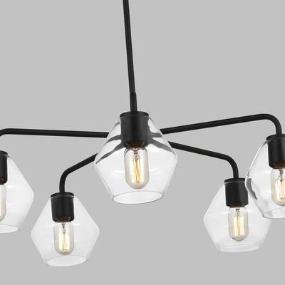 Generation Lighting - Jett Five-Light Chandelier - Midnight Black - 3002405-112