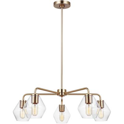 Generation Lighting - Jett Five-Light Chandelier - Satin Brass - 3002405-848