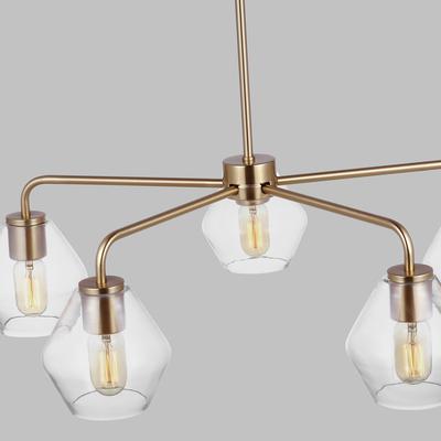 Generation Lighting - Jett Five-Light Chandelier - Satin Brass - 3002405-848