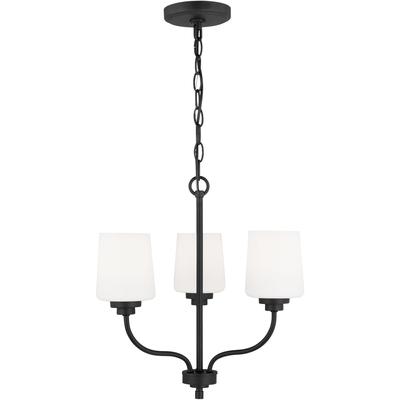 Generation Lighting - Windom 3-Light Chandelier - Midnight Black - 3102803-112