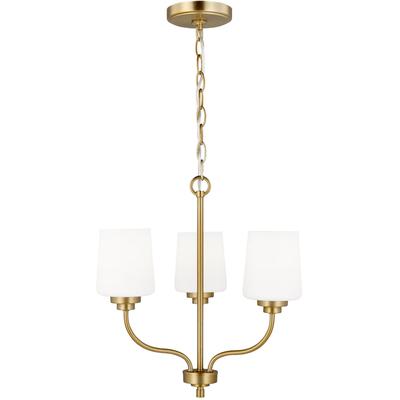 Generation Lighting - Windom 3-Light Chandelier - Satin Brass - 3102803-848