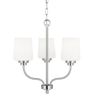 Generation Lighting - Windom 3-Light Chandelier - Brushed Nickel - 3102803-962