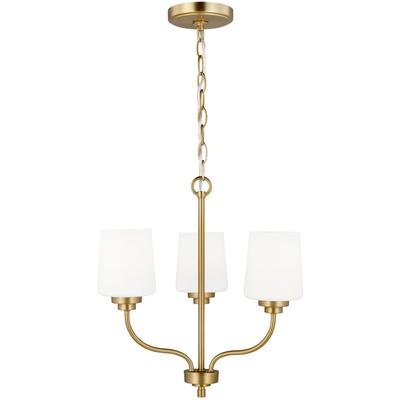 Generation Lighting - Windom 3-Light Chandelier - Satin Brass - 3102803EN3-848