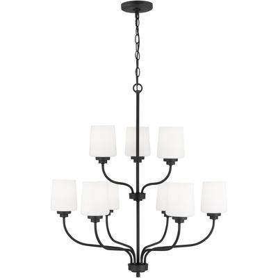 Generation Lighting - Windom 9-Light Chandelier - Midnight Black - 3102809-112