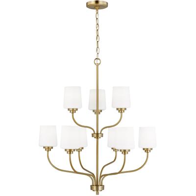 Generation Lighting - Windom 9-Light Chandelier - Satin Brass - 3102809EN3-848