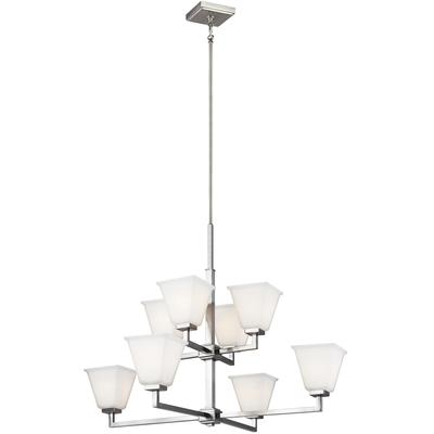 Generation Lighting - Ellis Harper 8-Light Chandelier - Brushed Nickel - 3113708-962