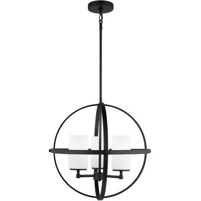 Generation Lighting - Alturas Three-Light Chandelier - Midnight Black - 3124603-112